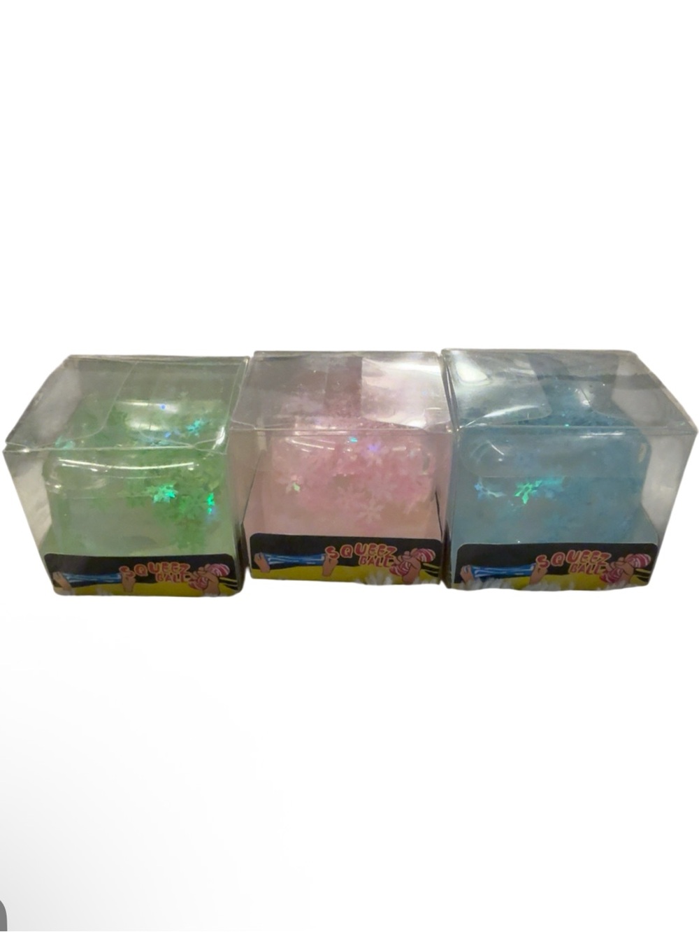 NIB 3 Iridescent Squishy Cubes -Green, Pink & Blue(Pick One)